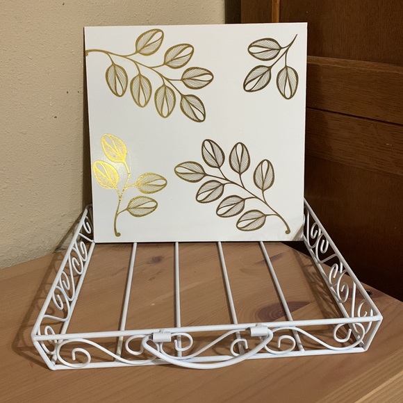 White Metal Tray with Removable Insert - Picture 6 of 6